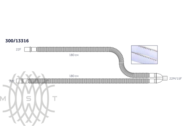 300/13316 Контур дыхательный, анестезиологический